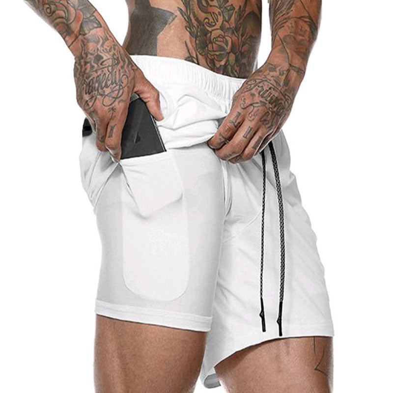 Men's 2 in 1 new sales summer secure pocket shorts