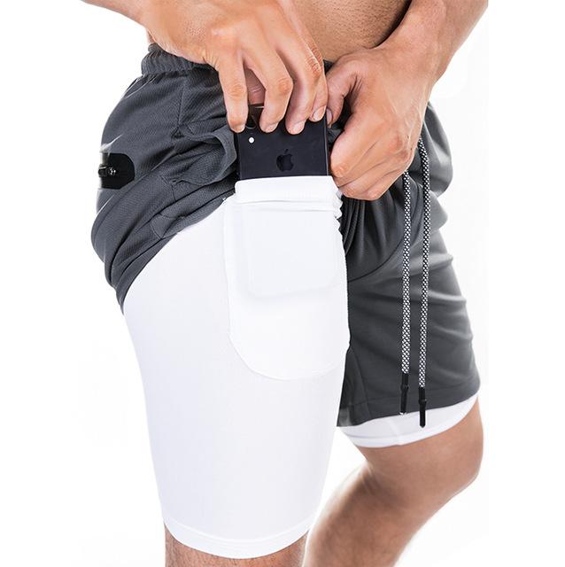 Men's 2 in 1 Running Shorts with a Phone Pocket